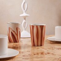 marie daage handpainted goblet glass orange