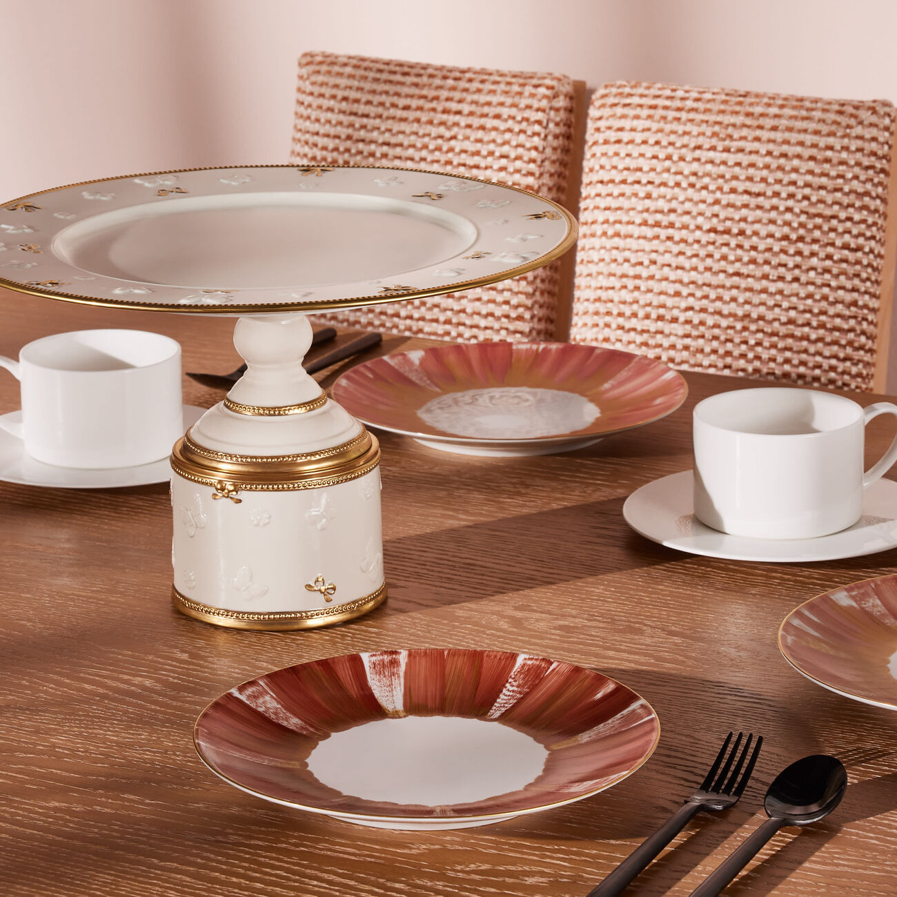 marie daage panache dessert plate round dark orange 21cm