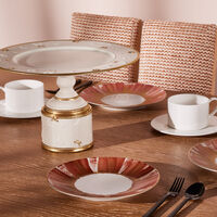 marie daage panache dessert plate round dark orange 21cm