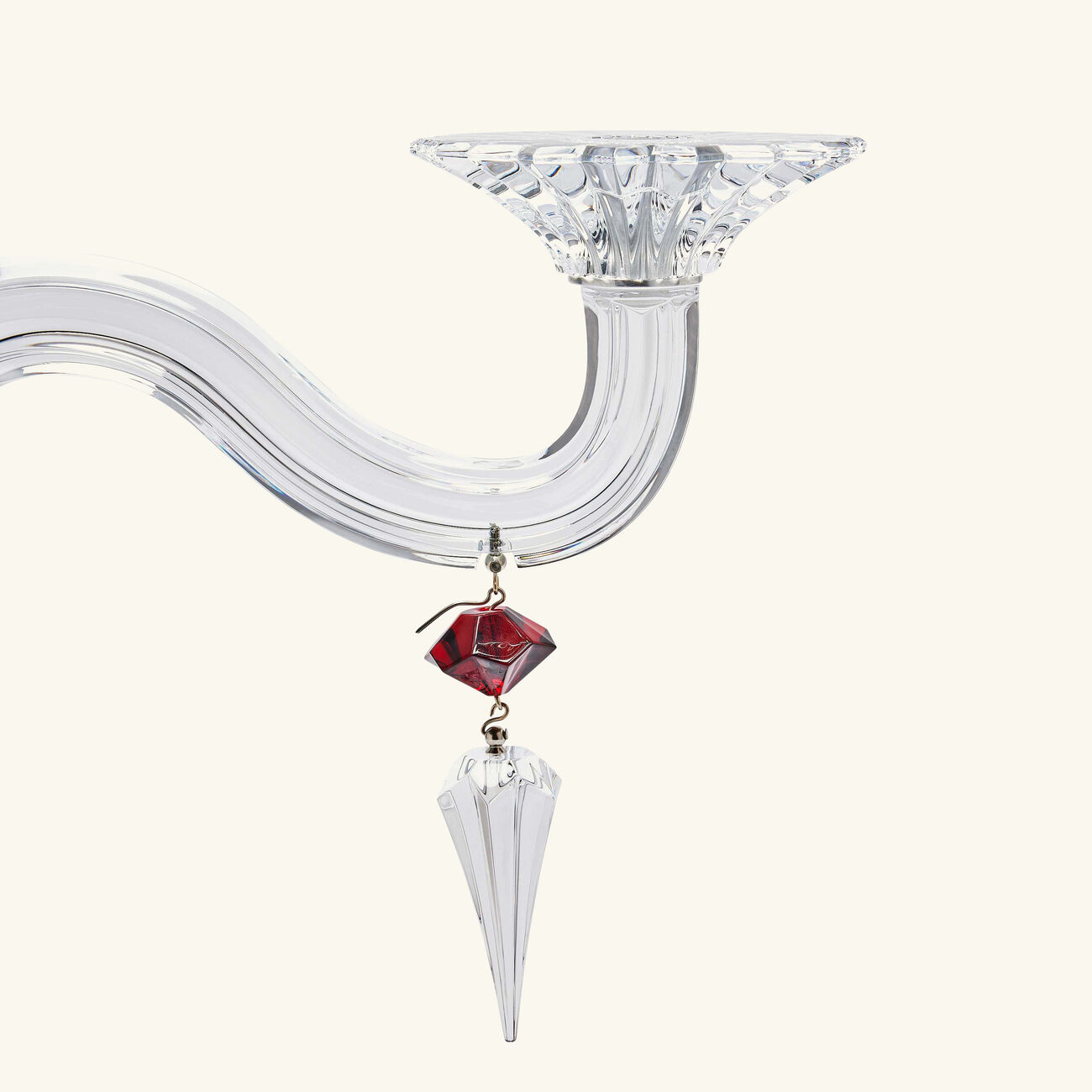 باكارا شمعدان ميل نوي شفاف من شمعتين