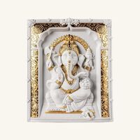 lladro lord ganesha wall art medium white