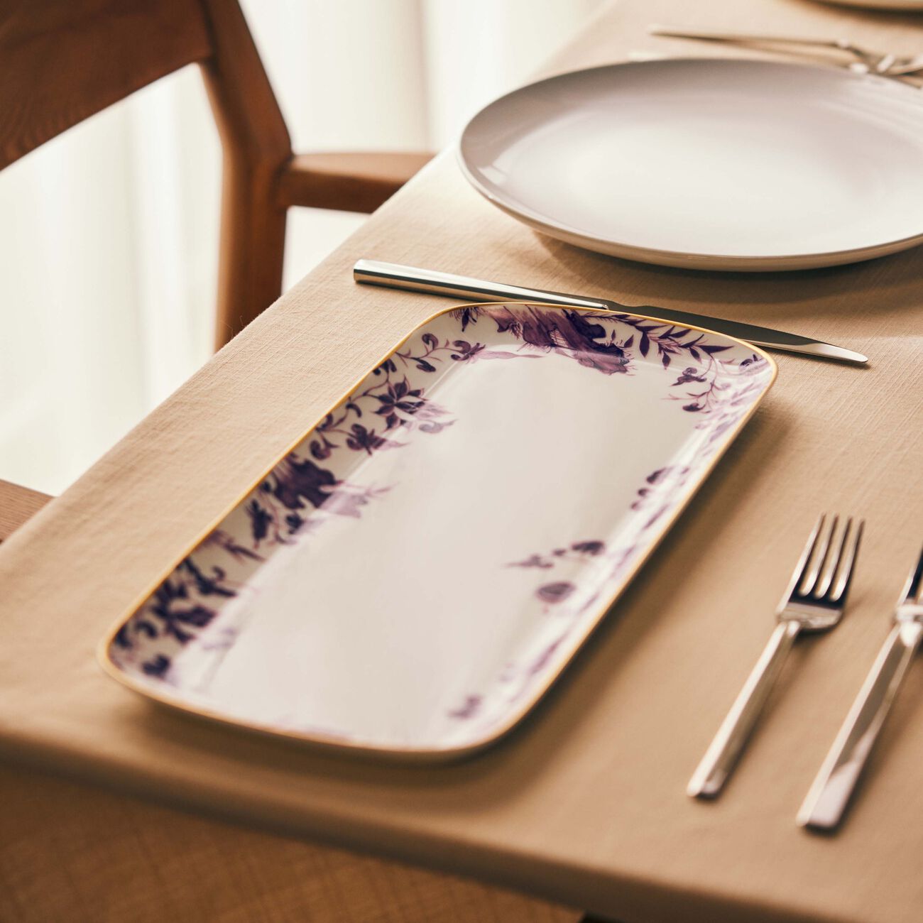 Prunus Cake Platter Rectangular Purple 38cm bernardaud prunus cake platter rectangular purple 38cm