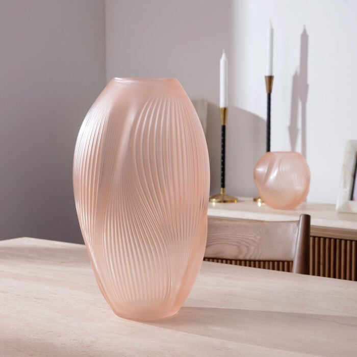 lalique alize vase medium pink