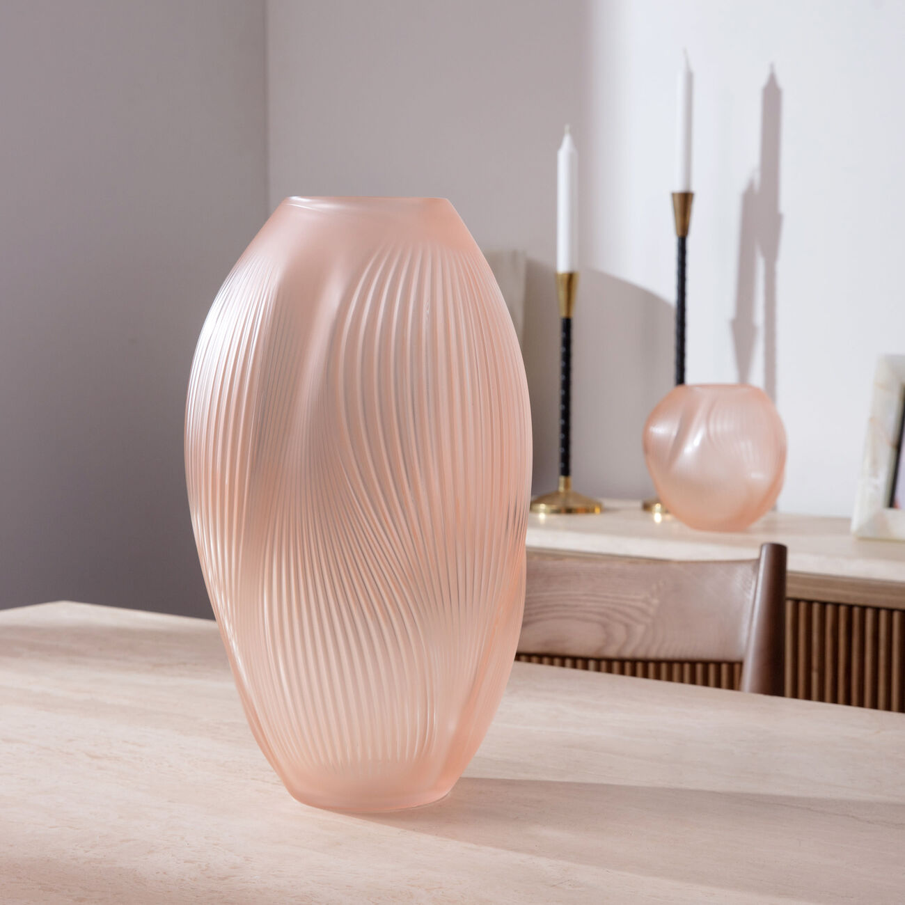 Alize Vase Medium Pink lalique alize vase medium pink