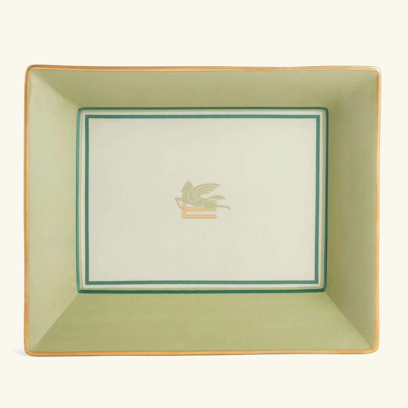 etro pegaso trinket tray rectangular small green