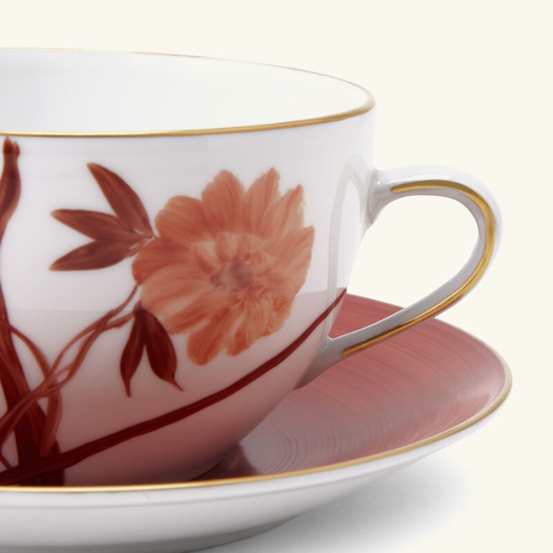 ماري داج كأس الشاي بوكيه دو في مع صحنه برتقالي