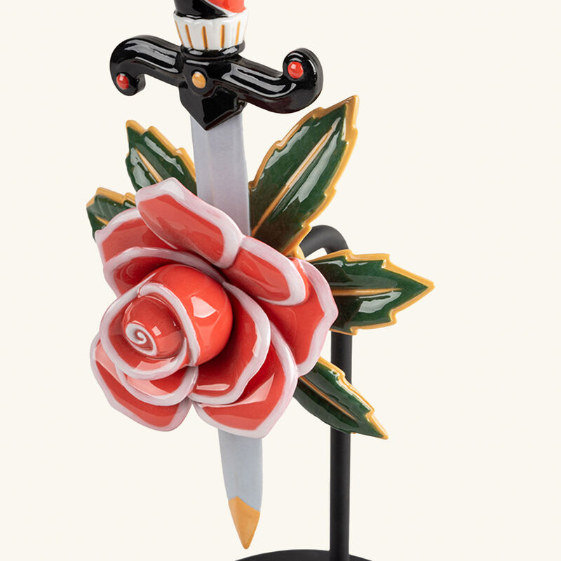 Dagger and Rose Sculpture Medium Red lladro dagger and rose sculpture medium red