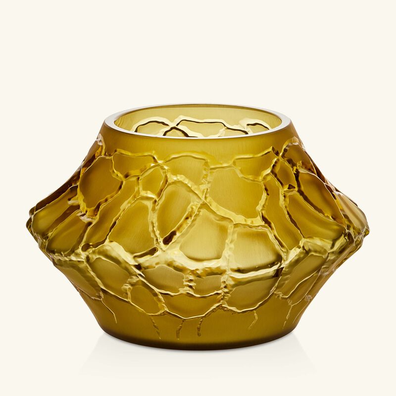 Terramineral Caldera Vase Votive Round Mini Yellow lalique terramineral caldera vase votive round mini yellow
