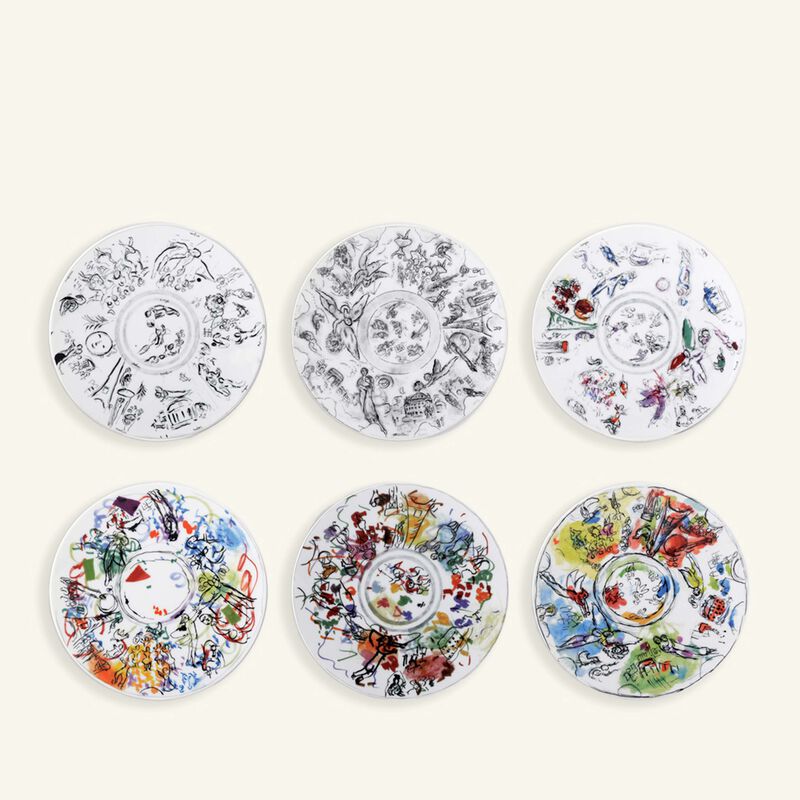 Marc Chagall Salad Plate Round White 21cm Set Of 6 bernardaud marc chagall salad plate round white 21cm set of 6
