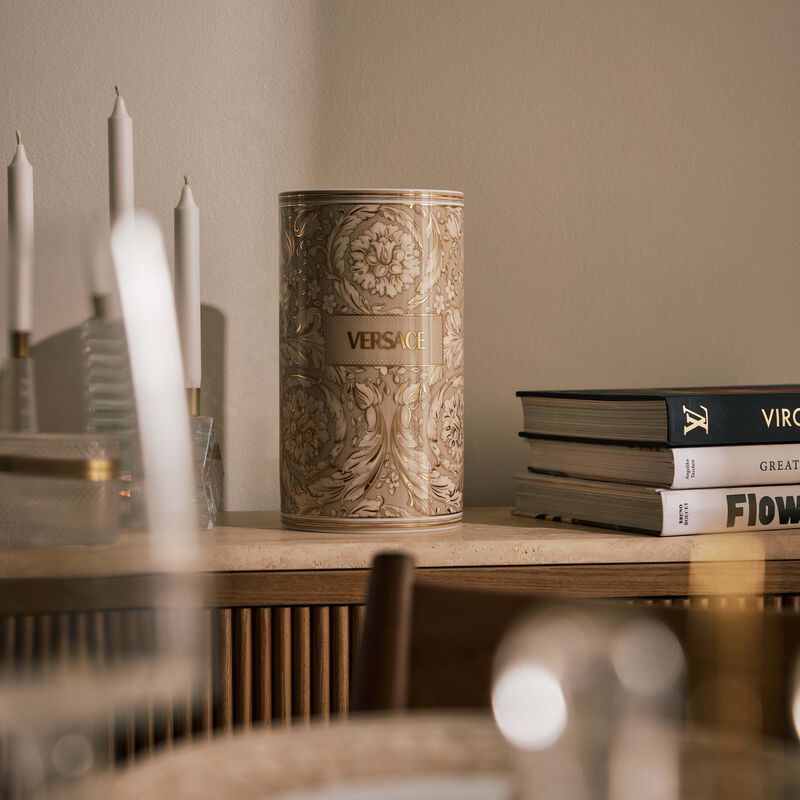 Barocco Beige Vase Round Large versace barocco beige vase round large