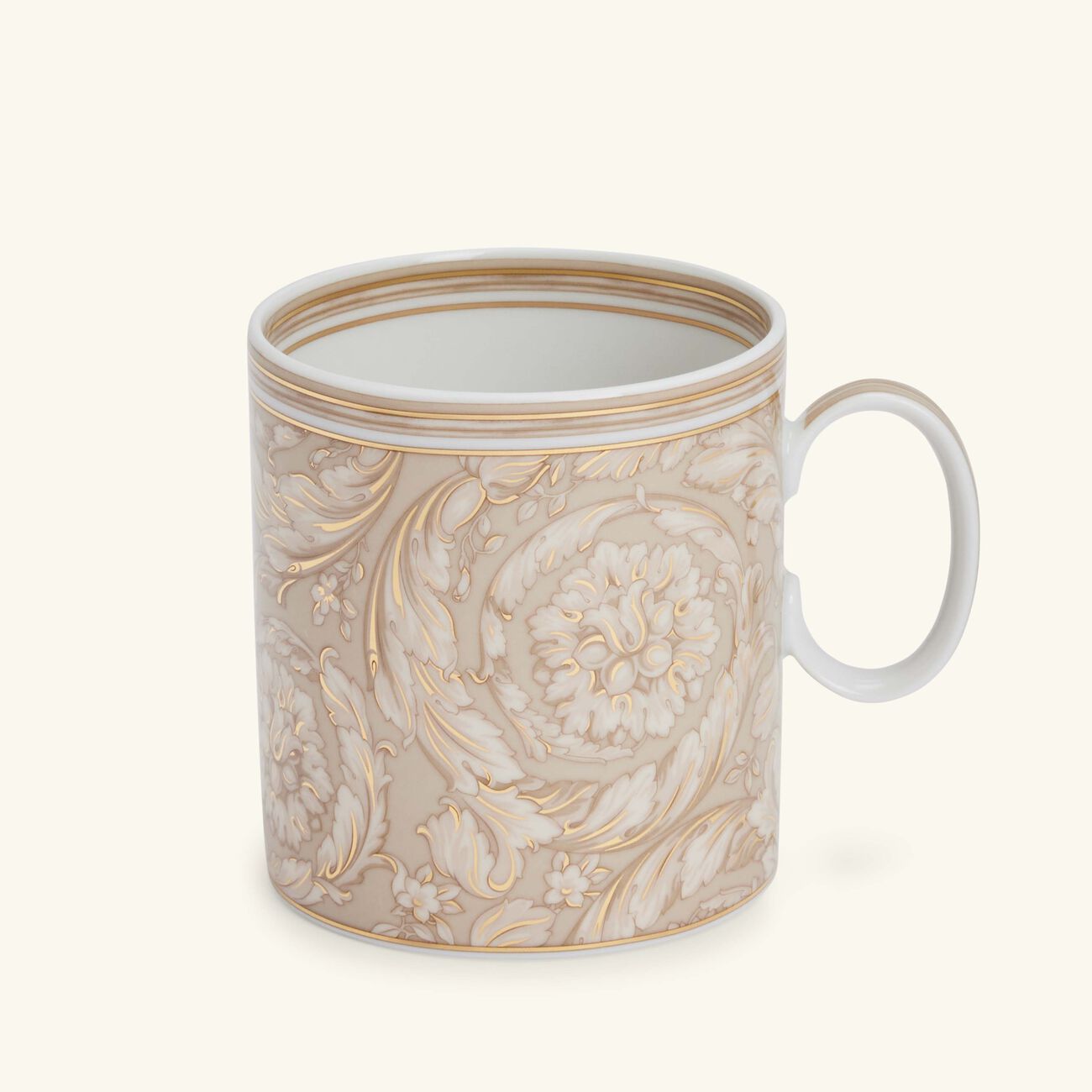 versace barocco beige coffee cup   saucer