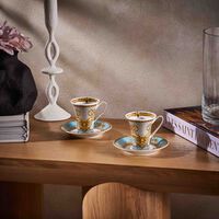 versace prestige gala coffee cup   saucer white set of 6