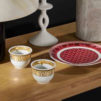 فيرساتشي طقم برستيج جالا مؤلف من 6 فناجين للقهوة العربية مع صحونها باللون الأبيض