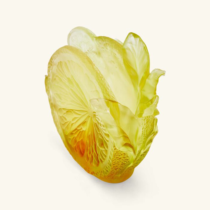 daum citrus vase medium yellow limited edition