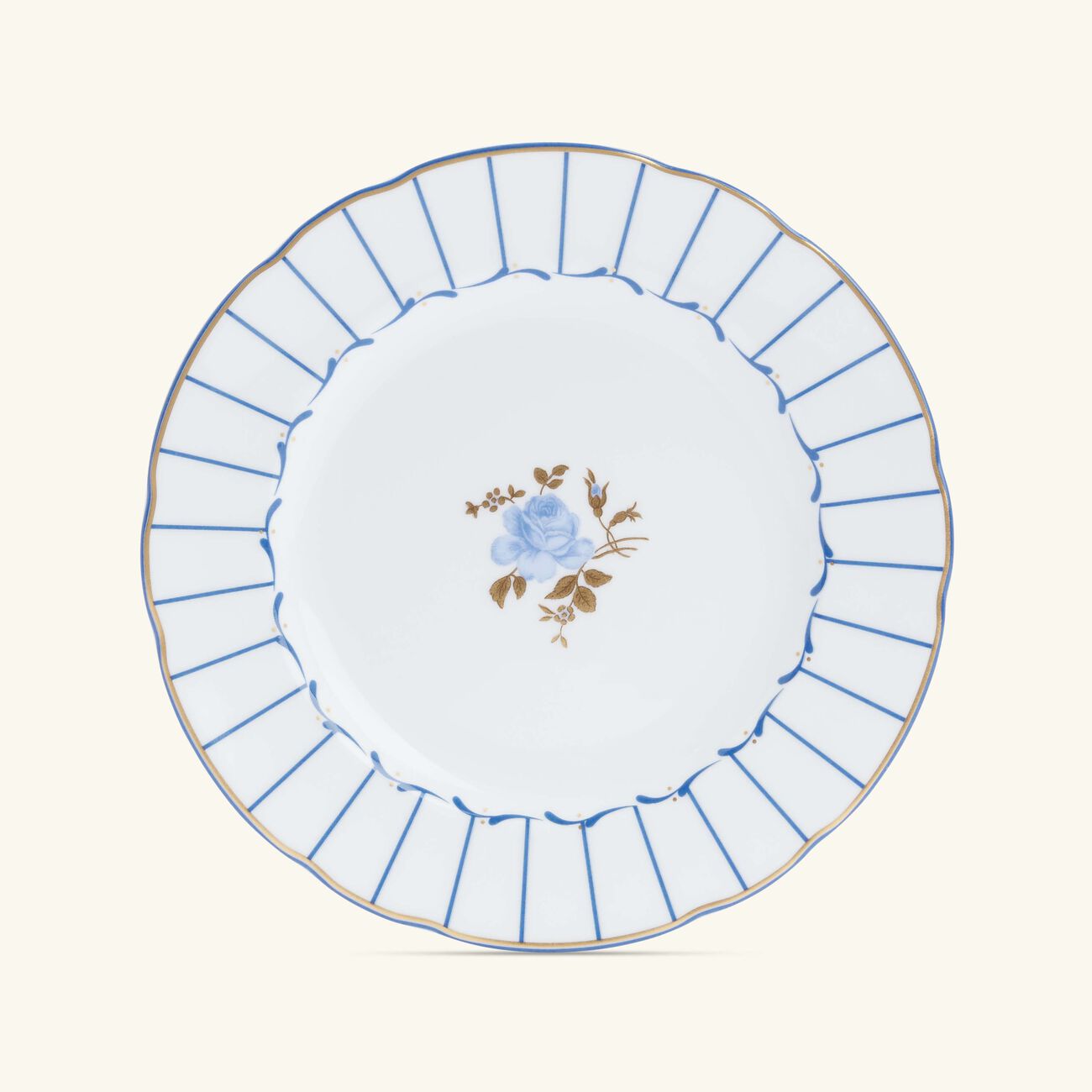 bernardaud brocante bread   butter plate round blue 16cm