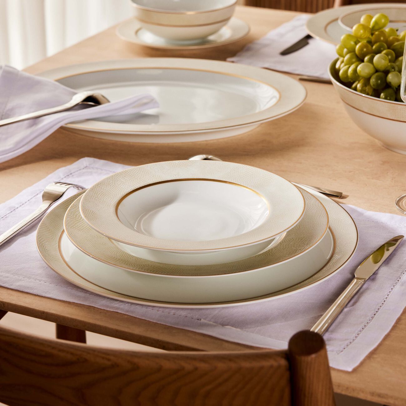 bernardaud sauvage blanc dinner plate round gold 26cm