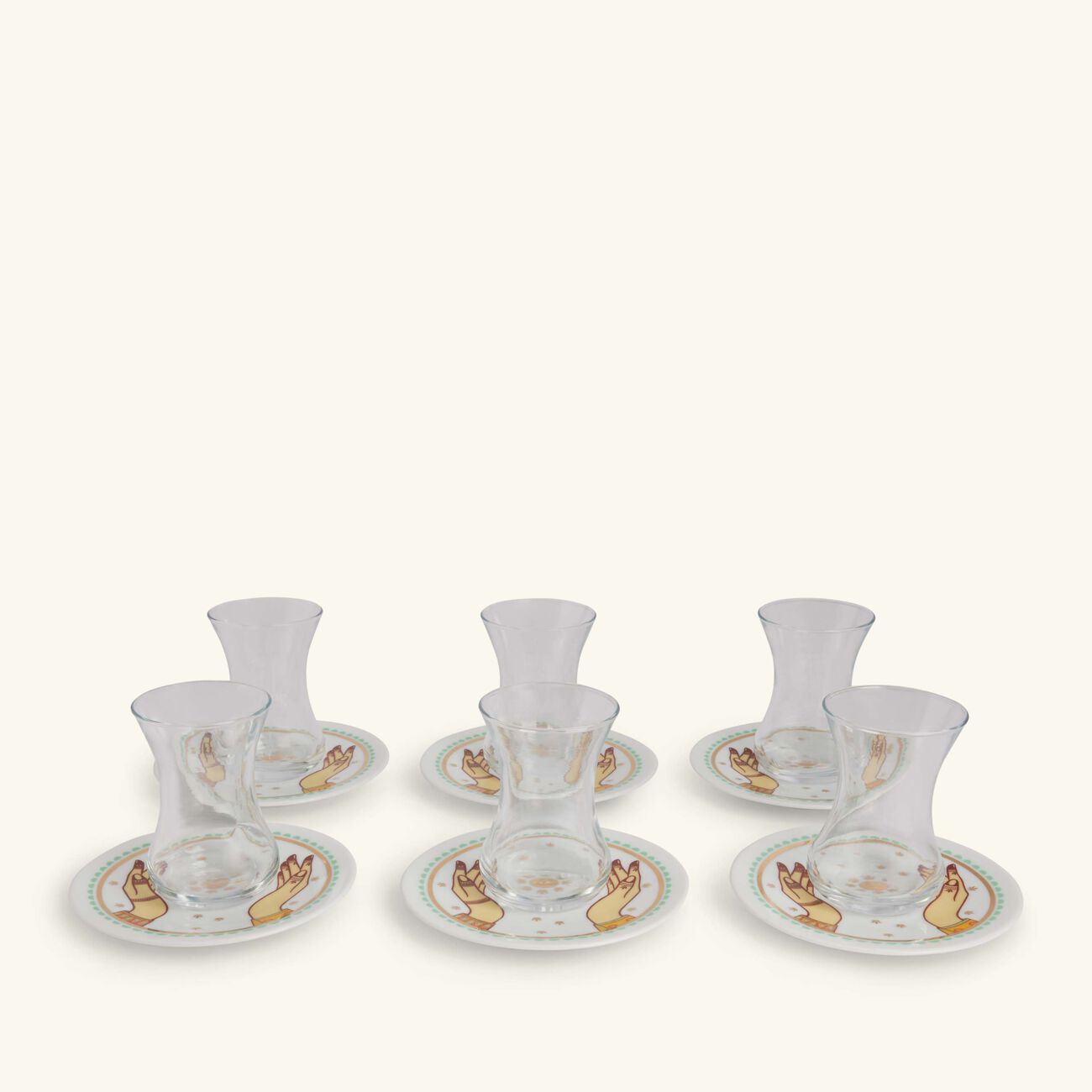 Hessa Tea Cup & Saucer Clear Set Of 6 silsal hessa tea cup saucer clear set of 6