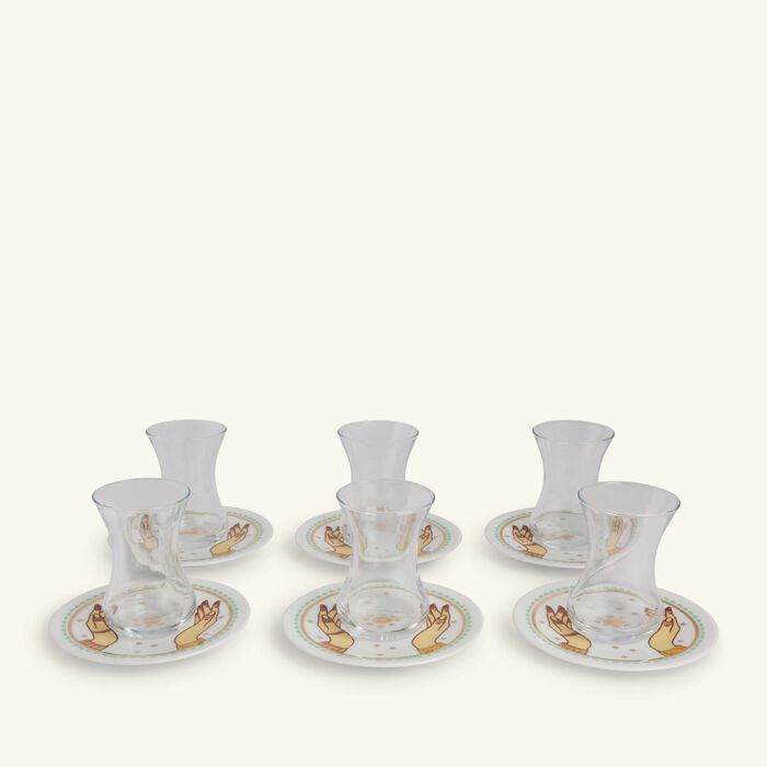 Hessa Tea Cup & Saucer Clear Set Of 6 silsal hessa tea cup saucer clear set of 6