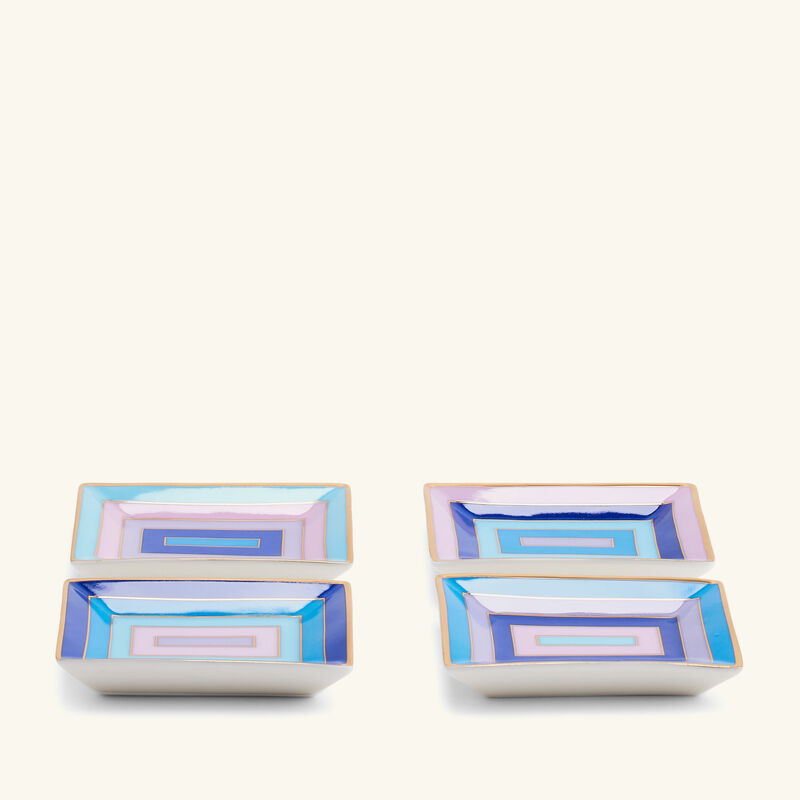Scala Trinket Tray Rectangular Small Blue Set Of 4 jonathan adler scala trinket tray rectangular small blue set of 4
