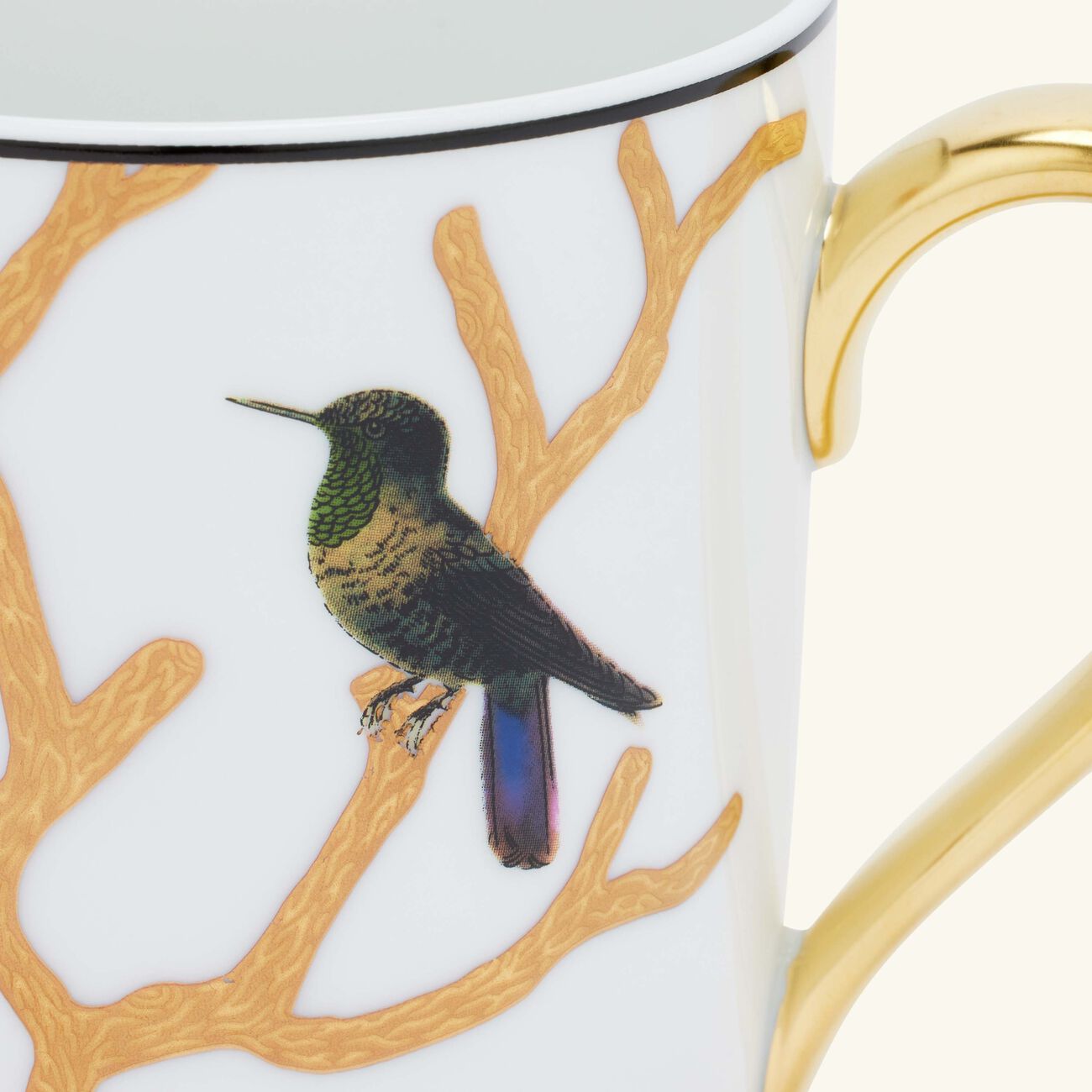 bernardaud aux oiseaux mug gold