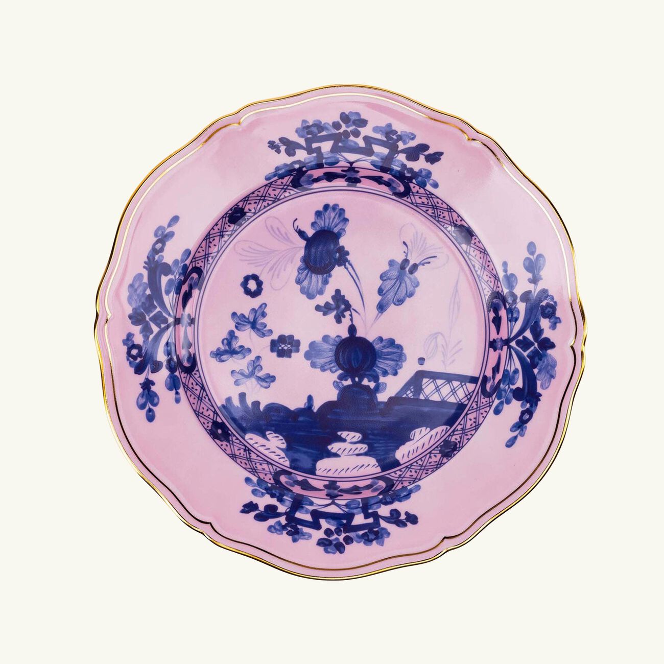 ginori 1735 oriente italiano azalea dinner plate round pink 26cm