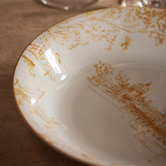 bernardaud tout paris salad plate round yellow 24cm