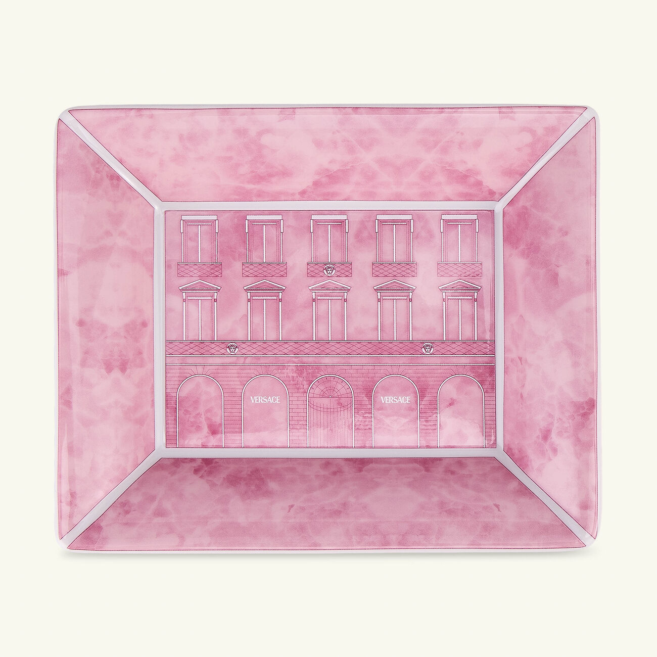 versace palazzo decorative tray squre pink