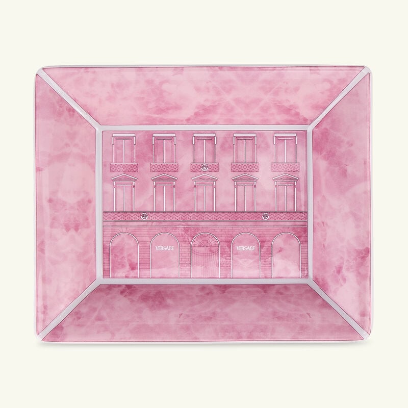 versace palazzo decorative tray squre pink