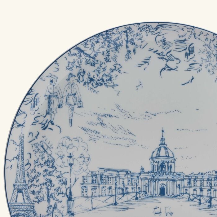 bernardaud tout paris serving platter round blue 32cm