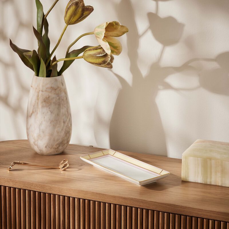 جينوري 1735 طبق ديفا المستطيل للتقديم باللون الأصفر 29 سم