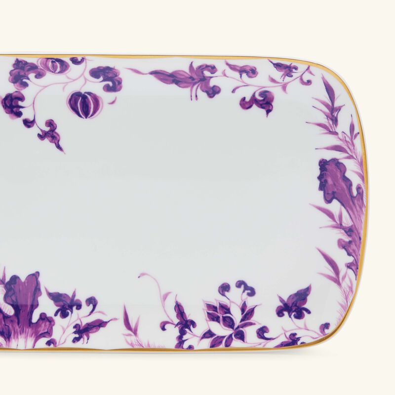 Prunus Cake Platter Rectangular Purple 38cm bernardaud prunus cake platter rectangular purple 38cm