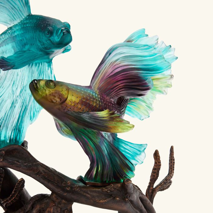 daum the dance of the fighters sculpture medium blue