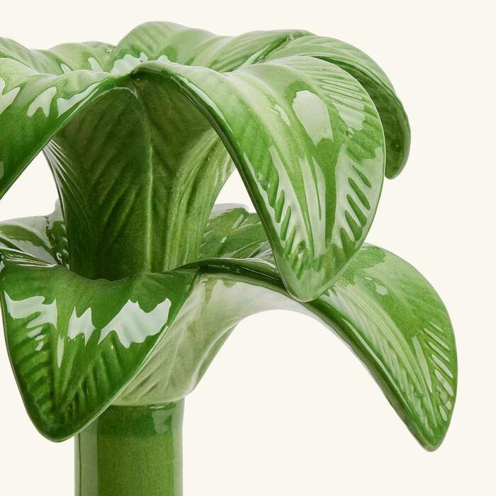 les ottomans palm trees candle holder large green