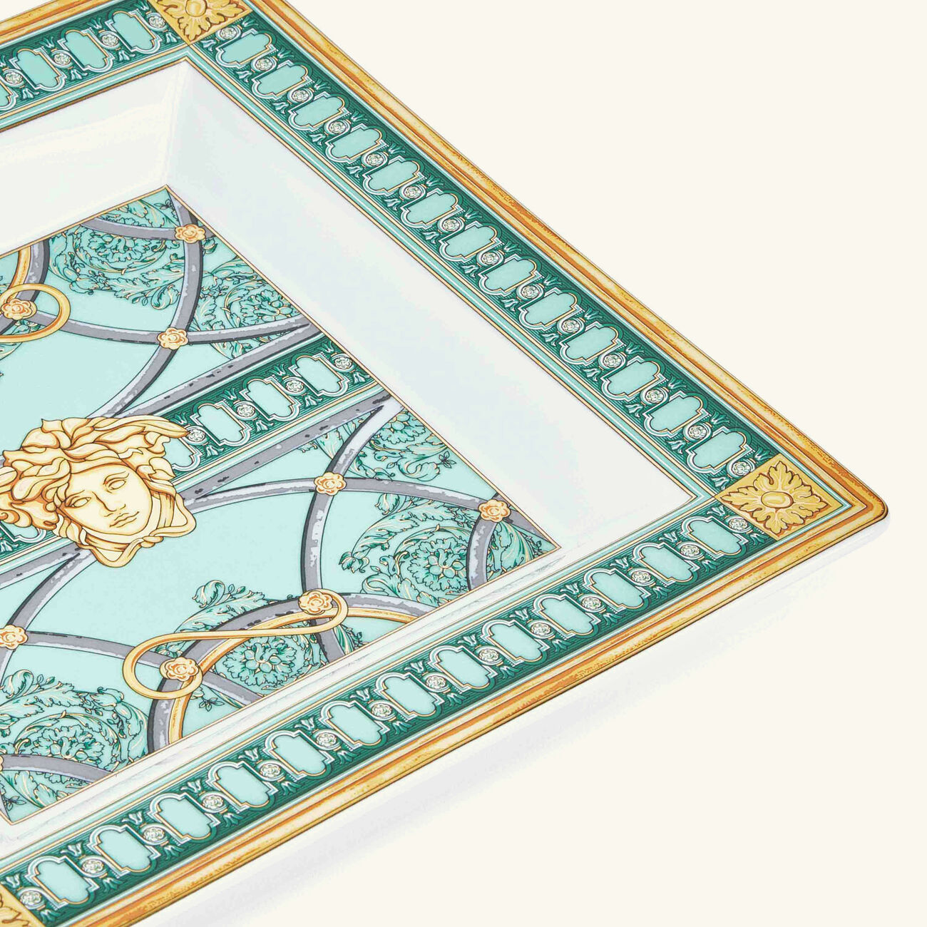 versace scala del palazzo verde trinket tray square small green