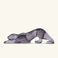 Zeila Panther Sculpture Small Grey lalique zeila panther sculpture small grey