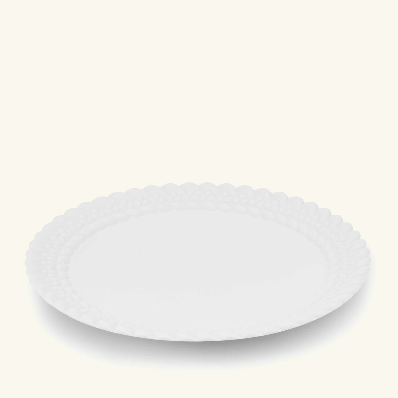 christofle babylone dessert plate round white 21cm