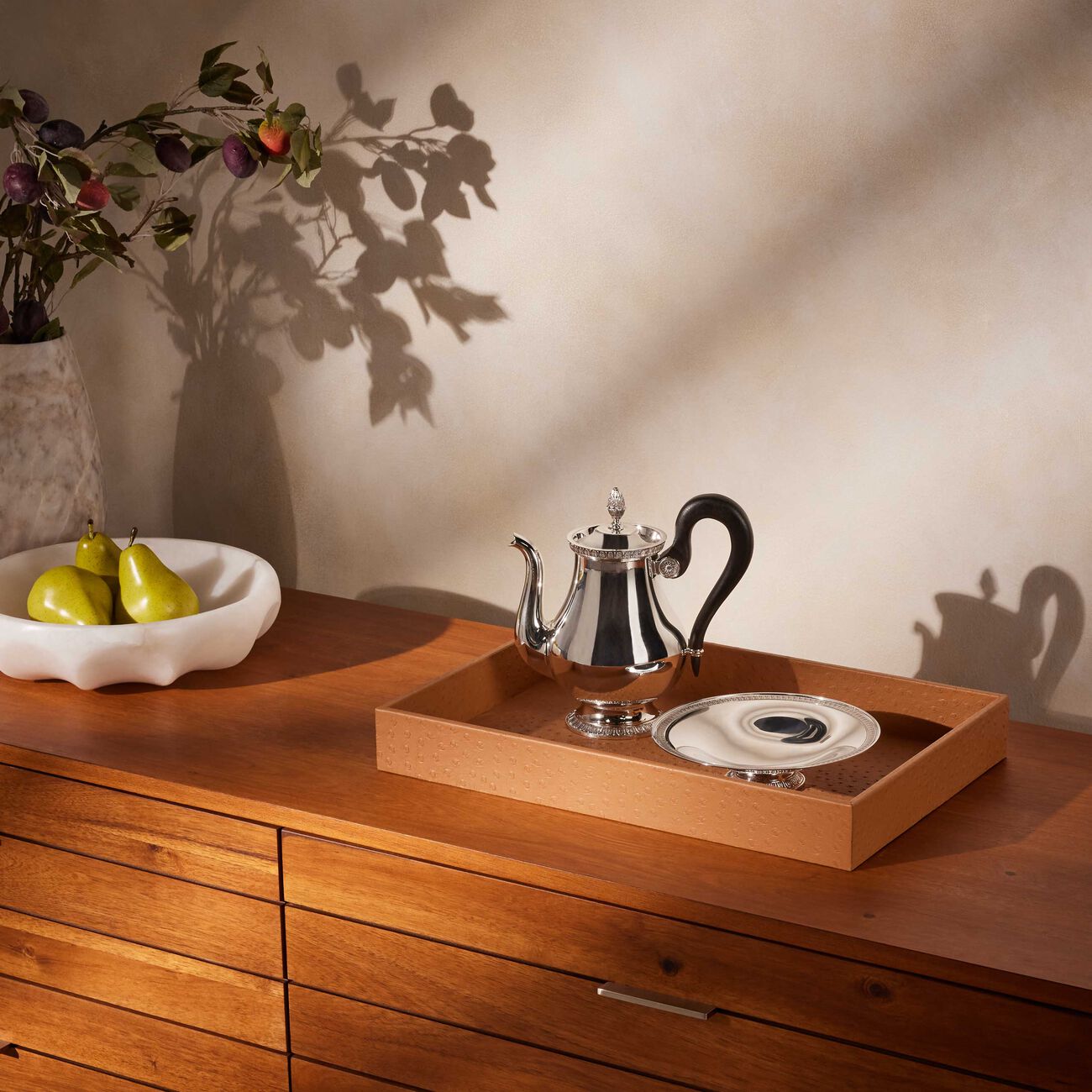 christofle malmaison tea pot silver plated