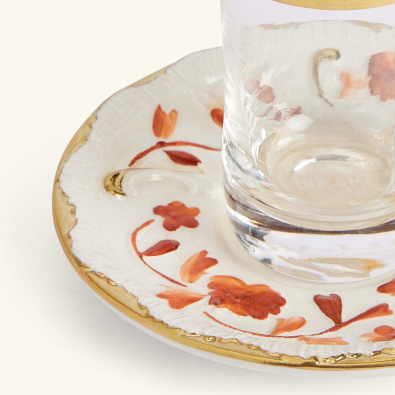 villari taormina arabic tea cup   saucer red