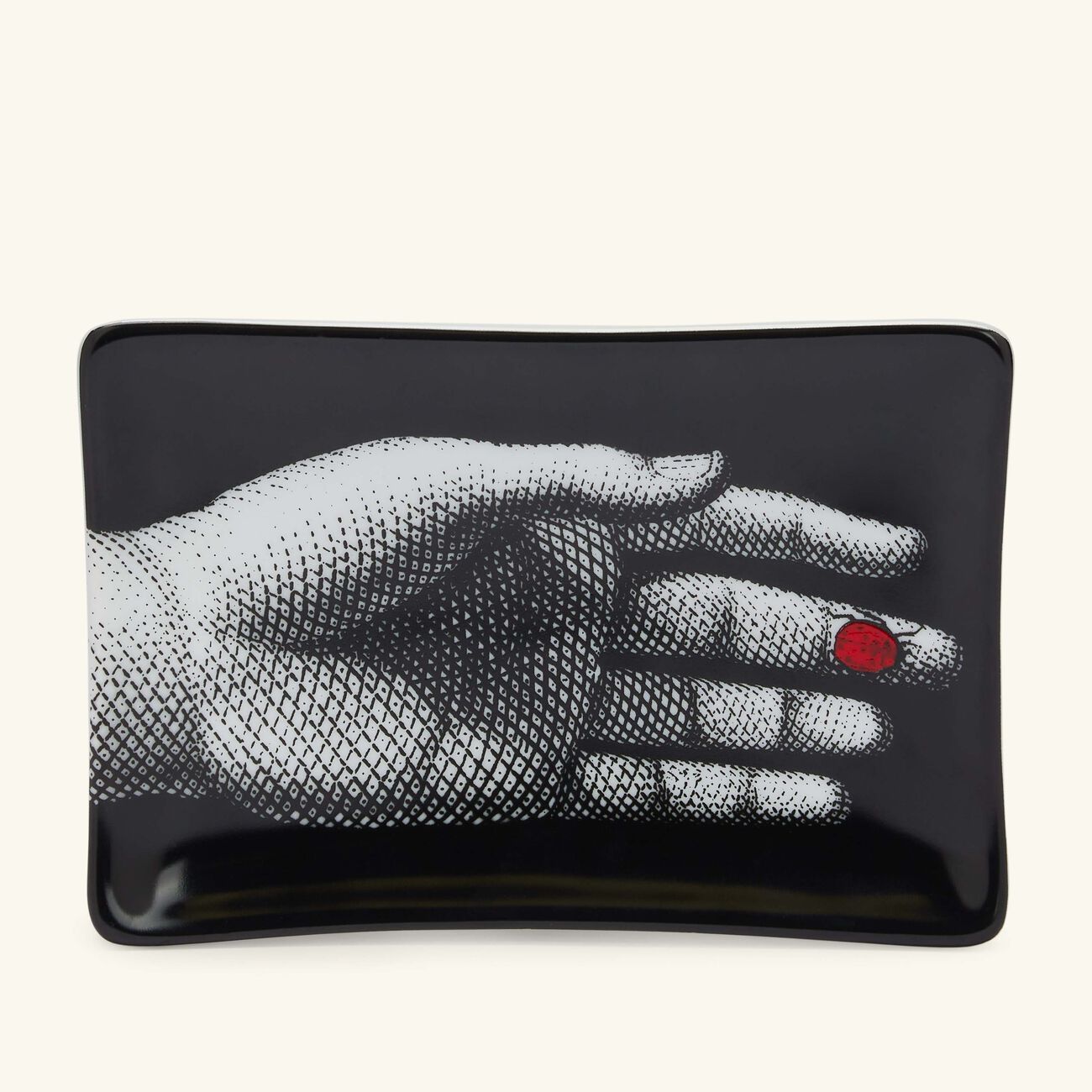 fornasetti mano con coccinella ashtray rectangular black