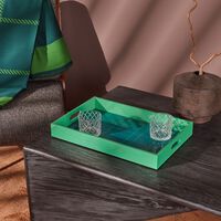 etro tartan tray rectangular large green