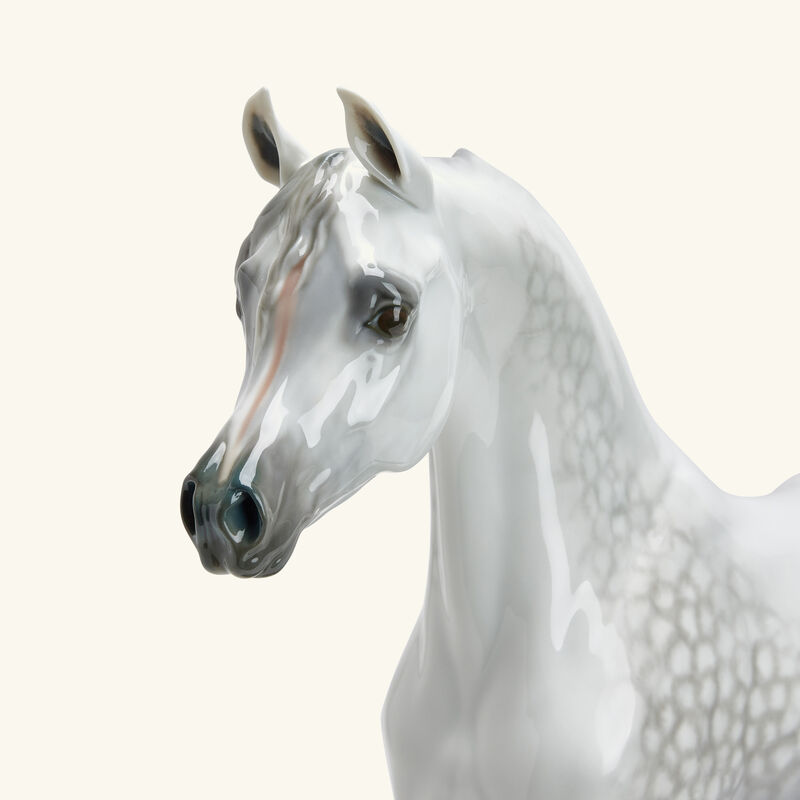 لادرو منحوتة على شكل خيل عربي أصيل كبيرة بيضاء محدودة الإصدار