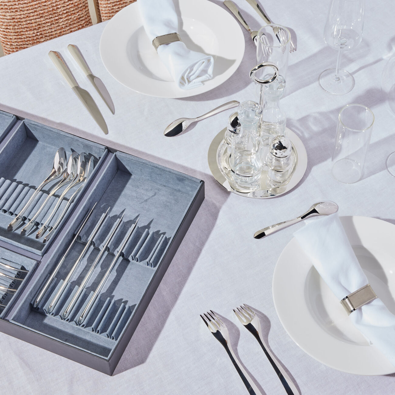 christofle infini flatware set 36 pieces silver plated