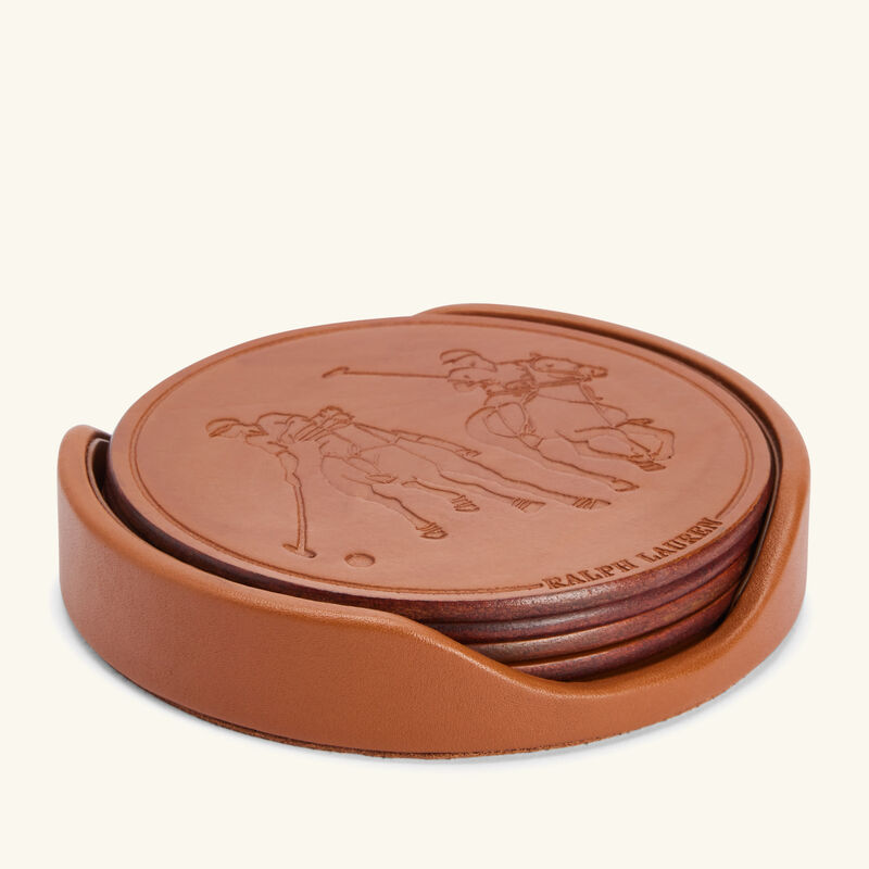 ralph lauren home garrett coaster brown set of 4