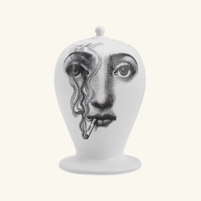 fornasetti il fumo fa male vase mini white