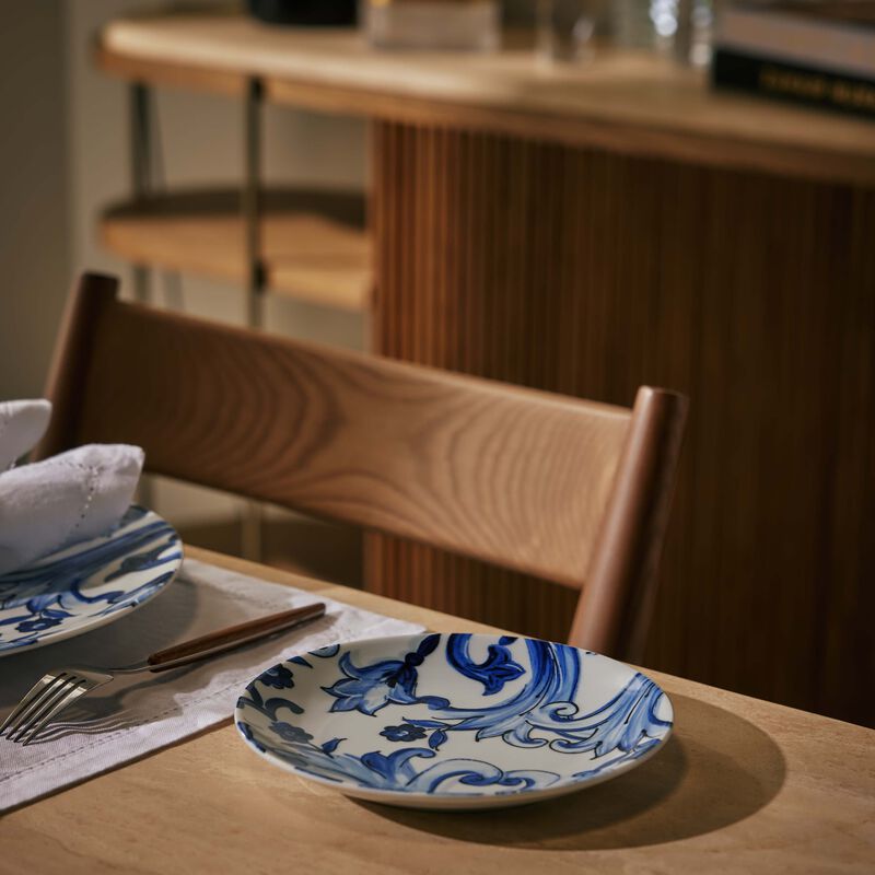 dolce gabbana casa blu mediterraneo fiore piccolo dessert plate blue round 19cm set of 2