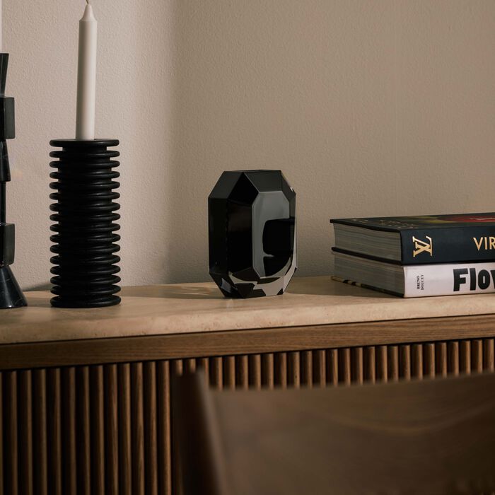 baccarat octogone bud vase small black
