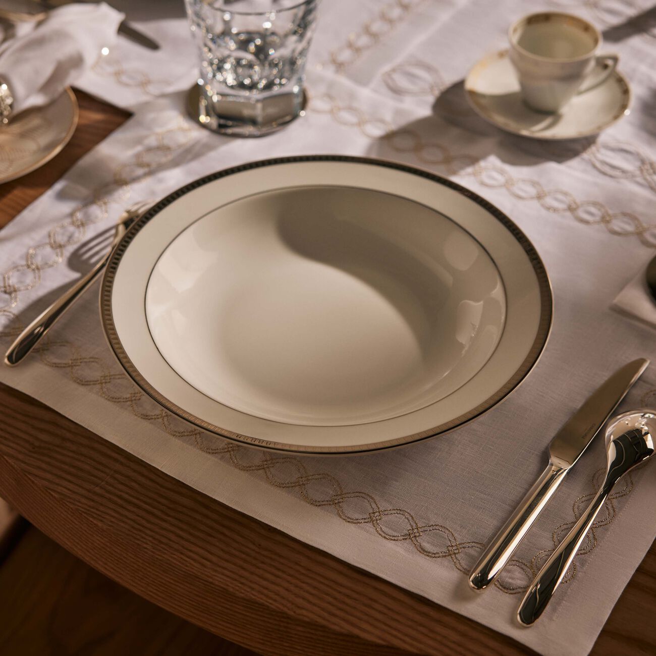 Malmaison Platine Open Vegetable Plate Silver christofle malmaison platine open vegetable plate silver