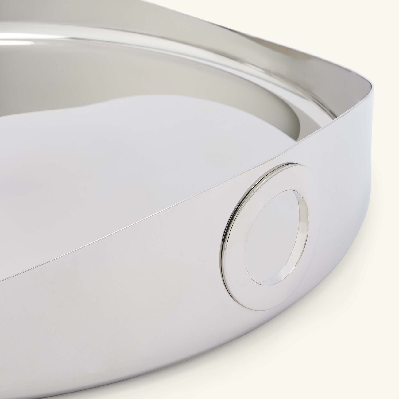 oh de christofle serving tray round large stainless steel