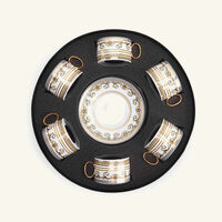 فيرساتشي طقم من 6 فناجين للشاي فيرتوس جالا مع صحونها باللون الأبيض