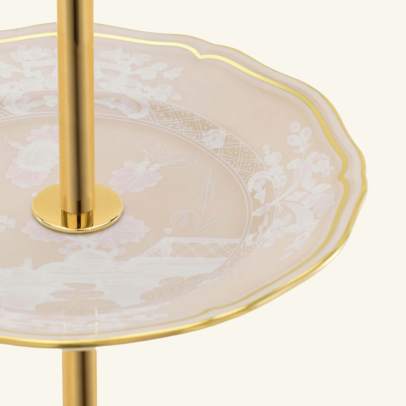 ginori 1773 oriente italiano 3 tier meringa cake stand beige